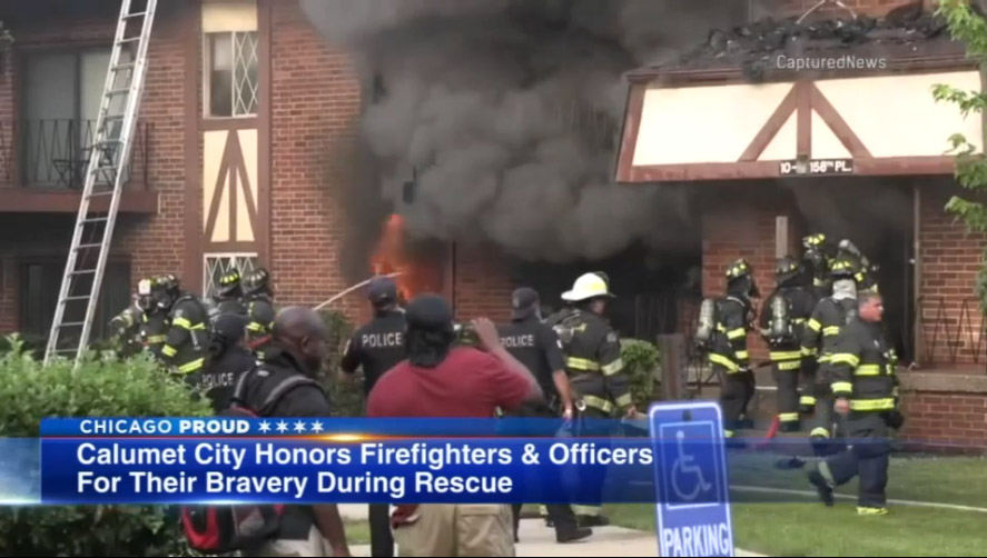 Calumet City firefighters, police honored for apartment fire rescue